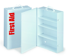 CABINET FIRST AID EMPTY VERTICAL 4-SHELF - Cabinet: Empty